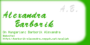 alexandra barborik business card